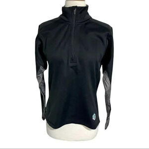Scentlok Technologies S black 1/4 zip‎ with gray digital camo sleeveless